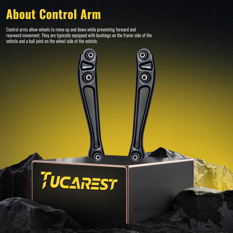 TUCAREST توكاريست 2 قطع K641202 (زوج) ذراع التحكم السفلي الخلفي الأيسر والأيمن متوافق مع 1996 1997 1998 1999 2000 هوندا سيفيك / 97-00 أكورا EL جانب السائق والراكب نظام التعليق - Image 3